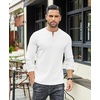 image:imageCOOFANDY Mens Henley TShirts Long Sleeve Pullover Shirt Casual Heavyweight Button Shirts Basic TeesWhite