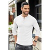 image:imageCOOFANDY Mens Henley TShirts Long Sleeve Pullover Shirt Casual Heavyweight Button Shirts Basic TeesWhite