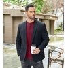 image:imageCOOFANDY Mens Henley TShirts Long Sleeve Pullover Shirt Casual Heavyweight Button Shirts Basic TeesWine Red