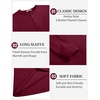 image:imageCOOFANDY Mens Henley TShirts Long Sleeve Pullover Shirt Casual Heavyweight Button Shirts Basic TeesWine Red