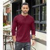 image:imageCOOFANDY Mens Henley TShirts Long Sleeve Pullover Shirt Casual Heavyweight Button Shirts Basic TeesWine Red