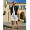 image:imageCOOFANDY Mens Knit Button Down Shirts Short Sleeve Polo Shirt Casual Vacation Summer Beach ShirtsBlack