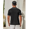 image:imageCOOFANDY Mens Knit Button Down Shirts Short Sleeve Polo Shirt Casual Vacation Summer Beach ShirtsClassic Blackwhite