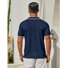 image:imageCOOFANDY Mens Knit Button Down Shirts Short Sleeve Polo Shirt Casual Vacation Summer Beach ShirtsClassic Navywhite