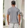 image:imageCOOFANDY Mens Knit Button Down Shirts Short Sleeve Polo Shirt Casual Vacation Summer Beach ShirtsLight Grey