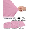 image:imageCOOFANDY Mens Knit Button Down Shirts Short Sleeve Polo Shirt Casual Vacation Summer Beach ShirtsPink