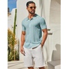 image:imageCOOFANDY Mens Knit Button Down Shirts Short Sleeve Polo Shirt Casual Vacation Summer Beach ShirtsSage Green