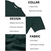 image:imageCOOFANDY Mens Knit Polo Shirts V Neck Short Sleeve Ribbed Textured Polo Shirt Stretch Casual Golf Shirts Collared T ShirtDark Green