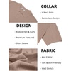image:imageCOOFANDY Mens Knit Polo Shirts V Neck Short Sleeve Ribbed Textured Polo Shirt Stretch Casual Golf Shirts Collared T ShirtKhaki