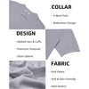 image:imageCOOFANDY Mens Knit Polo Shirts V Neck Short Sleeve Ribbed Textured Polo Shirt Stretch Casual Golf Shirts Collared T ShirtLight Gray
