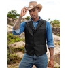 image:imageCOOFANDY Mens Leather Suit Vest Slim Fit Casual Western Vest Jacket Lightweight VNeck Dress WaistcoatsBlack