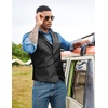 image:imageCOOFANDY Mens Leather Suit Vest Slim Fit Casual Western Vest Jacket Lightweight VNeck Dress WaistcoatsBlack