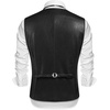 image:imageCOOFANDY Mens Leather Suit Vest Slim Fit Casual Western Vest Jacket Lightweight VNeck Dress WaistcoatsBlack