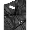 image:imageCOOFANDY Mens Leather Suit Vest Slim Fit Casual Western Vest Jacket Lightweight VNeck Dress WaistcoatsBlack