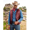 image:imageCOOFANDY Mens Leather Suit Vest Slim Fit Casual Western Vest Jacket Lightweight VNeck Dress WaistcoatsBurgundy