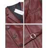 image:imageCOOFANDY Mens Leather Suit Vest Slim Fit Casual Western Vest Jacket Lightweight VNeck Dress WaistcoatsBurgundy