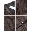 image:imageCOOFANDY Mens Leather Suit Vest Slim Fit Casual Western Vest Jacket Lightweight VNeck Dress WaistcoatsCoffee