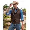image:imageCOOFANDY Mens Leather Suit Vest Slim Fit Casual Western Vest Jacket Lightweight VNeck Dress WaistcoatsCoffee