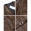 image:imageCOOFANDY Mens Leather Suit Vest Slim Fit Casual Western Vest Jacket Lightweight VNeck Dress WaistcoatsDark Brown
