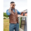 image:imageCOOFANDY Mens Leather Suit Vest Slim Fit Casual Western Vest Jacket Lightweight VNeck Dress WaistcoatsDark Brown