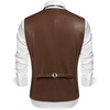 image:imageCOOFANDY Mens Leather Suit Vest Slim Fit Casual Western Vest Jacket Lightweight VNeck Dress WaistcoatsDark Brown