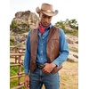 image:imageCOOFANDY Mens Leather Suit Vest Slim Fit Casual Western Vest Jacket Lightweight VNeck Dress WaistcoatsDark Brown