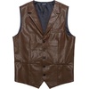 image:imageCOOFANDY Mens Leather Suit Vest Slim Fit Casual Western Vest Jacket Lightweight VNeck Dress WaistcoatsDark Brown