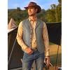 image:imageCOOFANDY Mens Leather Suit Vest Slim Fit Casual Western Vest Jacket Lightweight VNeck Dress WaistcoatsDark Grey