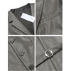 image:imageCOOFANDY Mens Leather Suit Vest Slim Fit Casual Western Vest Jacket Lightweight VNeck Dress WaistcoatsDark Grey
