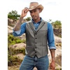 image:imageCOOFANDY Mens Leather Suit Vest Slim Fit Casual Western Vest Jacket Lightweight VNeck Dress WaistcoatsDark Grey