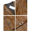 image:imageCOOFANDY Mens Leather Suit Vest Slim Fit Casual Western Vest Jacket Lightweight VNeck Dress WaistcoatsLight Brown