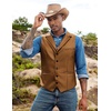 image:imageCOOFANDY Mens Leather Suit Vest Slim Fit Casual Western Vest Jacket Lightweight VNeck Dress WaistcoatsLight Brown