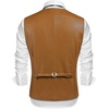 image:imageCOOFANDY Mens Leather Suit Vest Slim Fit Casual Western Vest Jacket Lightweight VNeck Dress WaistcoatsLight Brown