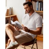 image:imageCOOFANDY Mens Linen Henley Shirt Short Sleeve Casual Summer Beach Hippie T Shirts1white