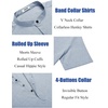 image:imageCOOFANDY Mens Linen Henley Shirt Short Sleeve Casual Summer Beach Hippie T ShirtsA Flecking Blue