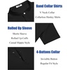image:imageCOOFANDY Mens Linen Henley Shirt Short Sleeve Casual Summer Beach Hippie T ShirtsBlack