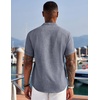 image:imageCOOFANDY Mens Linen Henley Shirt Short Sleeve Casual Summer Beach Hippie T ShirtsBlue