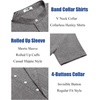 image:imageCOOFANDY Mens Linen Henley Shirt Short Sleeve Casual Summer Beach Hippie T ShirtsDark Grey