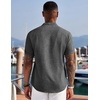 image:imageCOOFANDY Mens Linen Henley Shirt Short Sleeve Casual Summer Beach Hippie T ShirtsDark Grey