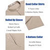 image:imageCOOFANDY Mens Linen Henley Shirt Short Sleeve Casual Summer Beach Hippie T ShirtsKhaki