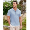 image:imageCOOFANDY Mens Linen Henley Shirt Short Sleeve Casual Summer Beach Hippie T ShirtsLight Blue