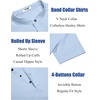 image:imageCOOFANDY Mens Linen Henley Shirt Short Sleeve Casual Summer Beach Hippie T ShirtsLight Blue