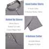 image:imageCOOFANDY Mens Linen Henley Shirt Short Sleeve Casual Summer Beach Hippie T ShirtsLight Grey