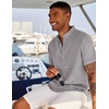 image:imageCOOFANDY Mens Linen Henley Shirt Short Sleeve Casual Summer Beach Hippie T ShirtsLight Grey