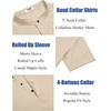 image:imageCOOFANDY Mens Linen Henley Shirt Short Sleeve Casual Summer Beach Hippie T ShirtsLight Khaki