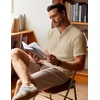 image:imageCOOFANDY Mens Linen Henley Shirt Short Sleeve Casual Summer Beach Hippie T ShirtsLight Khaki