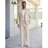 image:imageCOOFANDY Mens Linen Suits 2 Piece Regular Fit Suits Set Casual Lightweight Blazer Jacket and Pants for Summer WeddingBeige