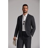 image:imageCOOFANDY Mens Linen Suits 2 Piece Regular Fit Suits Set Casual Lightweight Blazer Jacket and Pants for Summer WeddingBlack