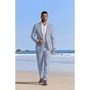 image:imageCOOFANDY Mens Linen Suits 2 Piece Regular Fit Suits Set Casual Lightweight Blazer Jacket and Pants for Summer WeddingLight Blue