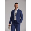 image:imageCOOFANDY Mens Linen Suits 2 Piece Regular Fit Suits Set Casual Lightweight Blazer Jacket and Pants for Summer WeddingNavy Blue